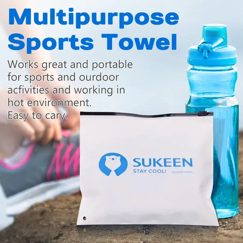 Vista 9 de Sukeen Toalla refrescante con capucha para hombres, toallas refrescantes para el cuello y la cara, se enfría cuando está mojado, envolturas
