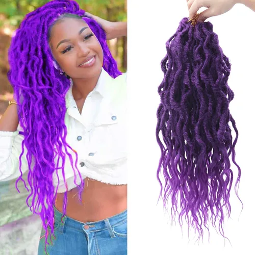 Vista 17 de Rizos de cabello sintético tejido en crochet de 16 pulgadas, 8 paquetes, Rizos de cabello tejido en crochet pre-enlazados con extremos rizados