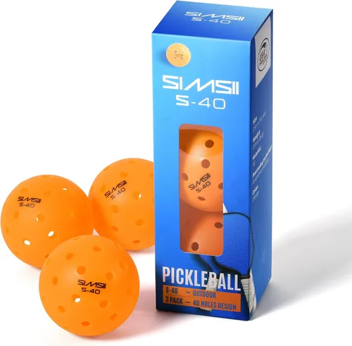 Vista 8 de S-40 - Pelotas de pickleball para exteriores, 40 agujeros, aprobadas por la USAPA, material de polietileno duradero, construcción sin costuras