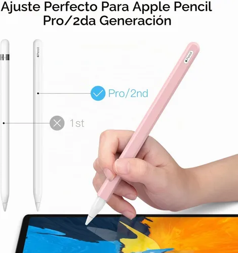 Vista 2 de MoKo Estuche de silicona para Apple Pencil 2ª generación/Pro, rosa suave 1-Rosa suave