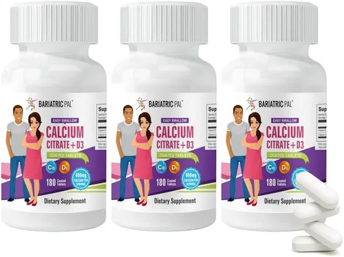 Vista 11 de BariatricPal Citrato de calcio fácil de tragar (600 mg) y comprimidos recubiertos con D3 (suministro para 30 días)