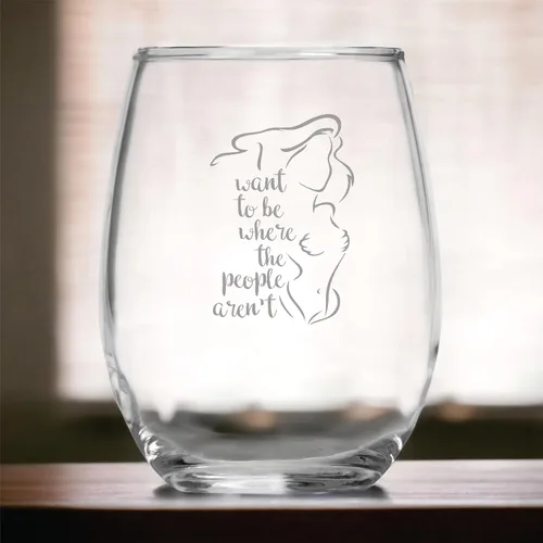 Vista 3 de I Want to be Where the People Aren't – Regalo de copa de vino sin tallo de 15 onzas – Ideal para los fanáticos de la Sirenita – Inspirado en Ariel