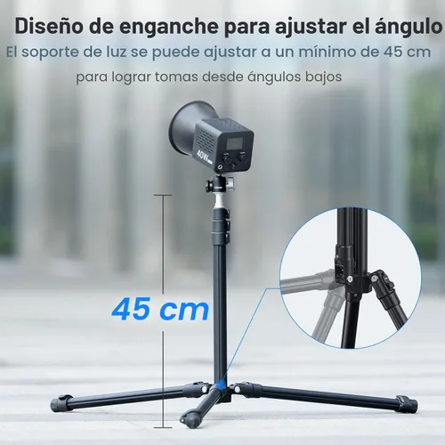 Vista 5 de Ulanzi TT43 Soporte de luz extensible para fotografía, trípode de aluminio ajustable de 6.23 pies, trípode de iluminación de estudio portátil