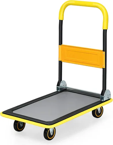 Vista 14 de Goplus Carro plegable de la plataforma 330LBS Rolling Flatbed Cart Hand Platform Truck Push Dolly para cargar