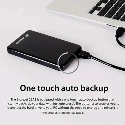 Vista 6 de Transcend Disco duro StoreJet A3 USB 3.0 de 1 TB (TS1TSJ25A3K)