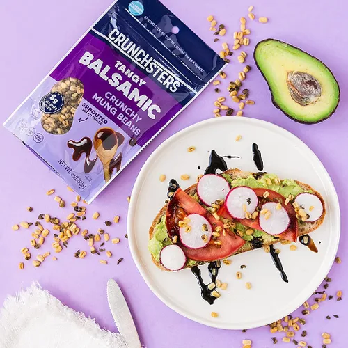 Vista 5 de Crunchsters Frijoles mungos germinados, proteína a base de plantas, superbocadillo y aderezo para ensalada, sin gluten, sin nueces, vegano, 0.18