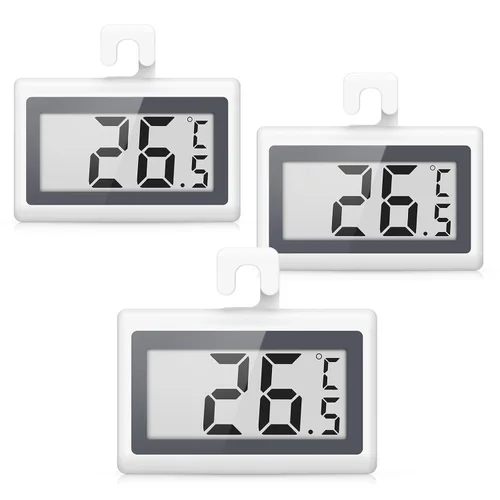 Vista 10 de AMIR Termómetro digital mejorado para refrigerador, termómetro para refrigerador y congelador con pantalla LCD transparente, parte trasera