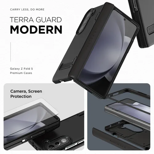 Vista 5 de VRS DESIGN Funda de teléfono para Galaxy Z Fold 5 5G (2023) [Terra Guard Modern], funda de estilo moderno y limpio de alta calidad