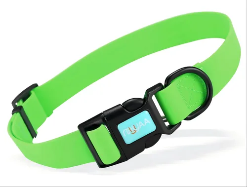 Vista 10 de Collares de perro impermeables, fácil de limpiar, collares ajustables para perros pequeños, medianos y grandes (negro, M)