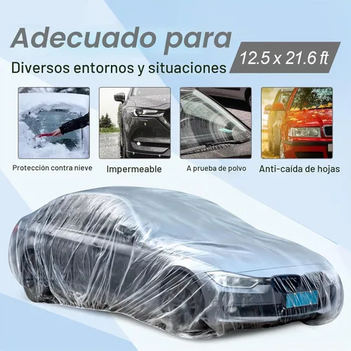 Vista 4 de BBTO - Funda desechable de plástico transparente universal con banda