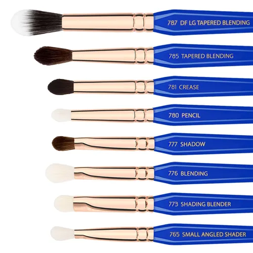 Vista 3 de Bdellium Tools Cepillo de maquillaje profesional Triángulo dorado - Ojos Sólo 15 piezas Juego de brochas con bolsa de pie
