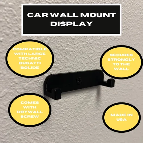 Vista 2 de Chatelet Soporte de pared coleccionable para automóvil compatible con Lego Technic Bugatti Bolide 42151 Soporte de pared vertical para automóvil