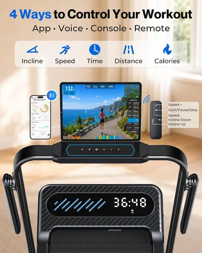 Vista 5 de WELLFIT Almohadilla para caminar con inclinación automática y barra