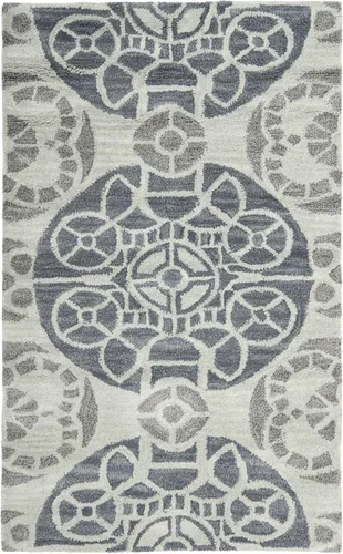Vista 34 de SAFAVIEH Wyndham Collection - Alfombra decorativa de 2 x 3 pies, beige y azul, hecha a mano, lana moderna, ideal para zonas de alto tráfico