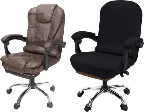 Vista 10 de NeColorLife Funda de asiento grande para silla de oficina de 19.7 a 26 pulgadas, funda elástica para sillas ejecutivas y de juegos, lavable