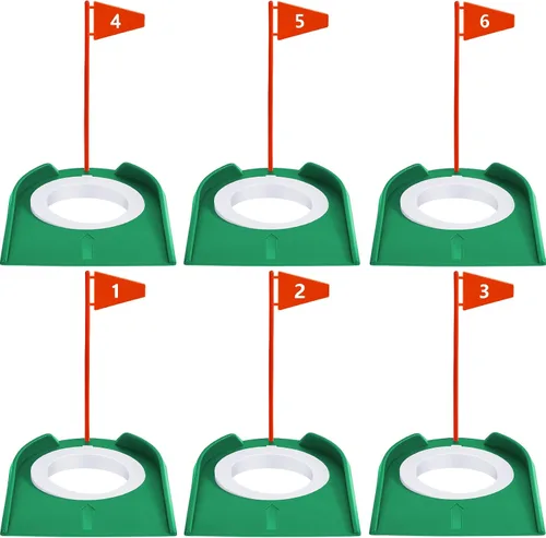 Vista 11 de Sotiff Práctica de práctica de golf con agujero de copa, accesorios de golf, putters de entrenamiento con bandera de plástico para adultos, oficina