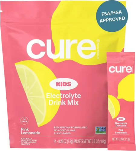 Vista 8 de Cure Hydration - Mezcla de bebida de electrolitos para niños Fórmula rehidratante pediátrica a base de plantas Sin azúcar añadida, FSA-HSA, sin