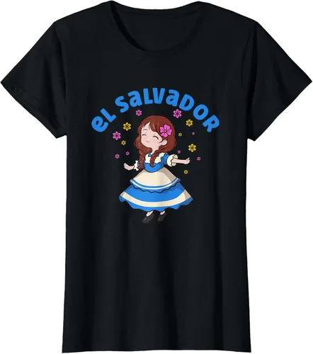 Vista 42 de Camiseta de mujer hispana con bandera salvadoreña de El Salvador Orgullosa, Negro