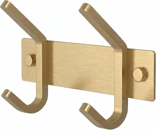 Vista 28 de Perchero de Abrigos Pequeño Negro Mate para Pared – Riel de Ganchos de Acero Inoxidable de 6 Pulgadas con 2 Ganchos Dobles para Abrigos