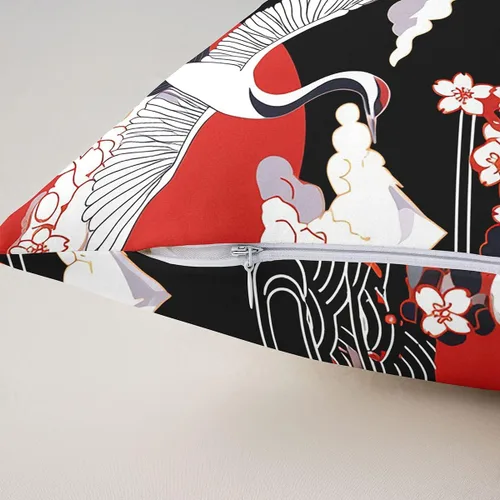 Vista 6 de Erosebridal Juego de 1 funda de almohada de 16 x 16 pulgadas, estilo japonés, diseño de flores de cerezo, para adultos, mujeres, niñas