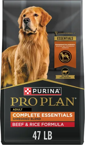 Vista 12 de Purina Pro Plan Complete Essentials - Mezcla triturada de carne de res y arroz para perros, fórmula seca con probióticos para perros, bolsa de 5