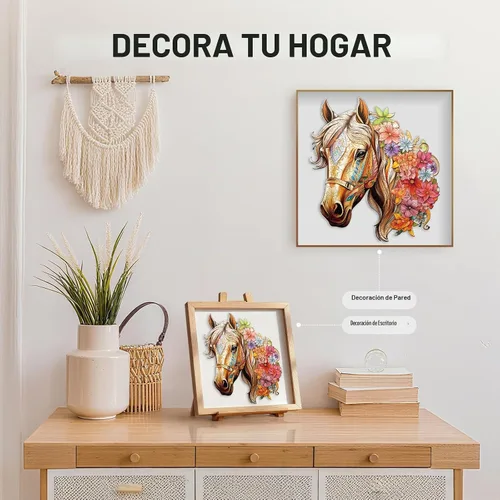Vista 8 de Rompecabezas de madera para adultos, 9.8 × 8.9 pulgadas, 100 piezas de rompecabezas de madera de caballo para adultos