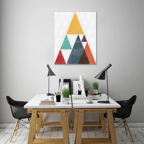 Vista 5 de Jaxson Rea "Mod Triangle III v2 Retro I Gallery Wrapped Canvas by Michael Mullan, 12" x 15