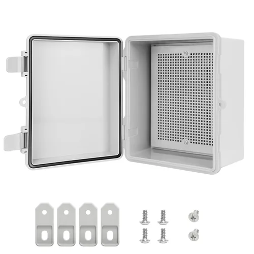 Vista 12 de Caja de conexiones de plástico ABS, IP65 resistente al agua y al polvo, recinto eléctrico universal, carcasa con bisagras para uso en interiores