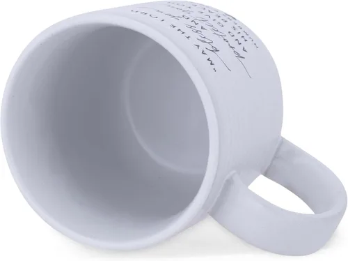 Vista 5 de Lighthouse Christian Products Bless You Hold Onto Hope Rib - Taza de cerámica texturizada blanca de 20 onzas