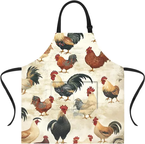 Vista 25 de ANNA QUEEN Delantal de Feliz Navidad para mujeres y hombres con bolsillos, delantal de muñeco de nieve, delantal de cocina ajustable para cocinero