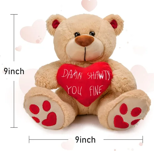 Vista 2 de CaseTank Regalos para el día de San Valentín para sus hijos: oso de peluche de 10 pulgadas divertido y lindo regalo de peluche, regalos