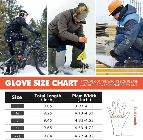 Vista 2 de Hikenture Guantes de ciclismo de invierno M y gorro de calavera gris para hombre y mujer