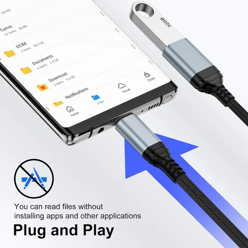 Vista 3 de Adaptador USB a USB C para iPhone 17 Pro Max/16, adaptador USB 3.0 OTG de 5 Gbps Convertidor rápido USB A hembra para iPhone 17e/17 Air/17 Pro/15