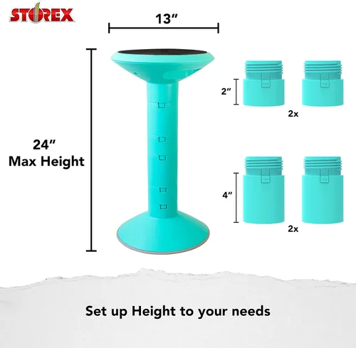 Vista 18 de Storex Taburete de inclinación activa: asiento ergonómico para espacio de oficina flexible y escritorios de pie, altura ajustable de 12 a 24 Negro