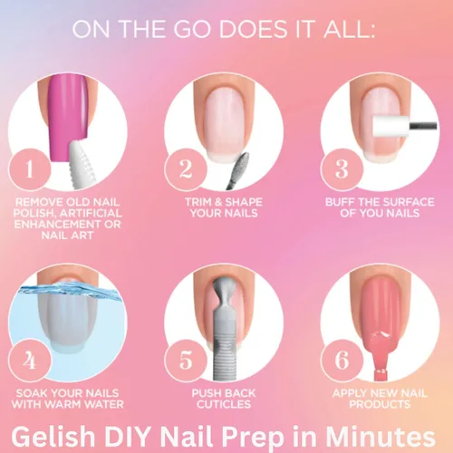 Vista 4 de Gelish MINI On The Go Electric Nail File - Lightweight, Portable Nail Drill, Shaping, Filing, Gel Removal - 12 Interchangeable Bits & 6 Sanding