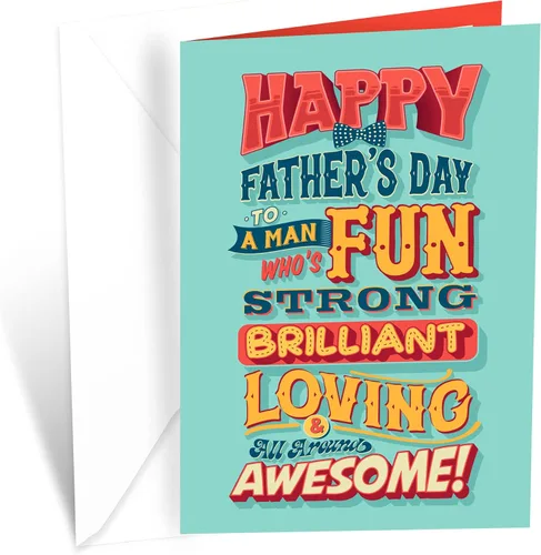 Vista 9 de Prime Greetings Tarjeta del día del padre para hermano, hecha en Estados Unidos, ecológica, tarjeta gruesa con sobre de primera calidad de 5 x 7.75