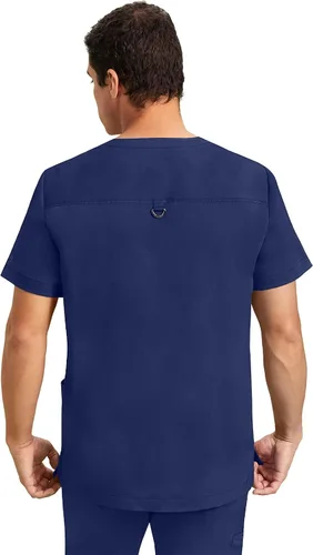 Vista 2 de Healing Hands Mens Scrubs Top 3 Pocket Purple Label Jake 2331 V-Neck Scrub Tops for Men
