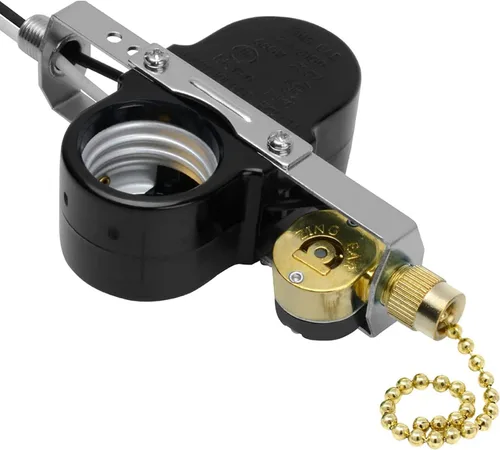 Vista 11 de Zing Ear ZE-109M - Interruptor de cable de cadena para ventiladores de techo, lámparas y luces de pared, interruptor de cadena de tracción de latón