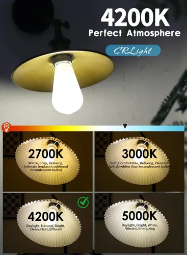Vista 3 de Bombillas LED Edison de 6 W regulables (equivalente a 60 W), luz diurna de 4200 K, bombillas LED Edison de 600 lm E26 ST64 de vidrio esmerilado