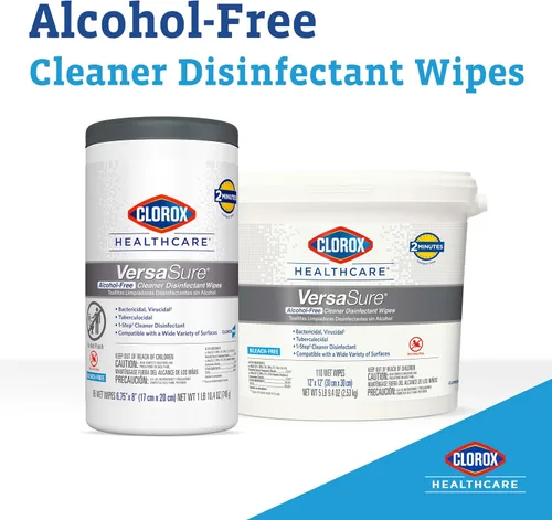 Vista 2 de Clorox Healthcare VersaSure - Toallitas desinfectantes limpiadoras, 12 x 12 pulgadas, cubo de 110 unidades (el paquete puede variar)
