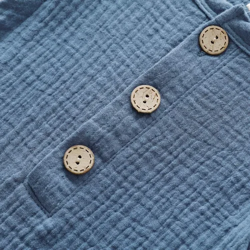 Vista 6 de Saeaby Ropa de bebé para recién nacido, traje de algodón y lino, manga corta, mameluco de una pieza, ropa de bebé