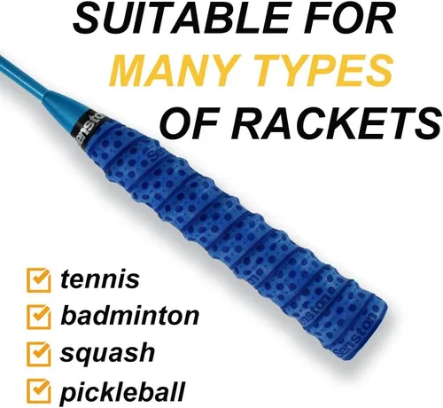 Vista 5 de Senston New Rackets Grip Anti Slip Perforated Super Absorbent Tennis Overgrip Badminton Overgrip Pickleballs Overgrip Negro