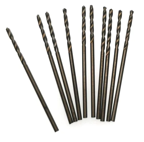 Vista 5 de 10 brocas de cobalto M35 de 0.039 in para metal, acero inoxidable, acero, totalmente conectado a tierra 5% cobalto