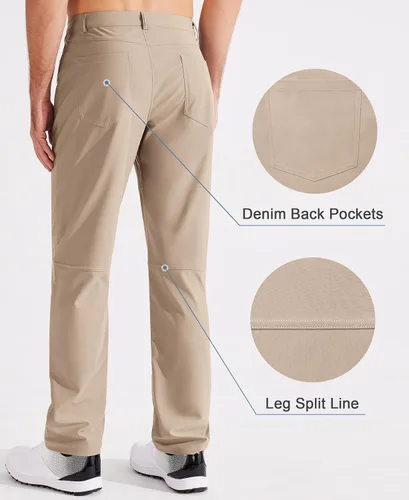 Vista 2 de Libin Pantalones de golf para hombre, pantalones de trabajo elásticos casuales de 293032 pulgadas, pantalones ligeros y cómodos con bolsillos