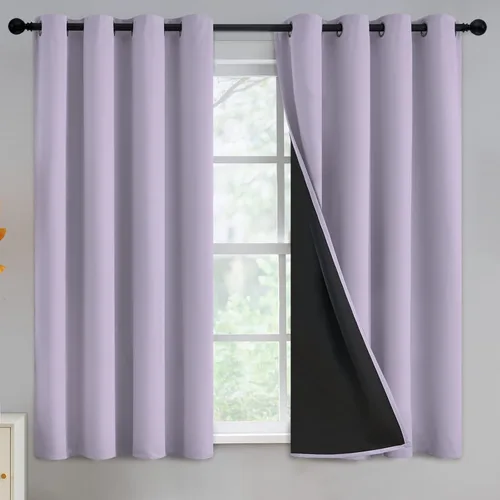 Vista 161 de Yakamok Cortinas negras, cortinas de ventana con aislamiento térmico y eficiencia energética para dormitorio, cortinas opacas completas y cortinas