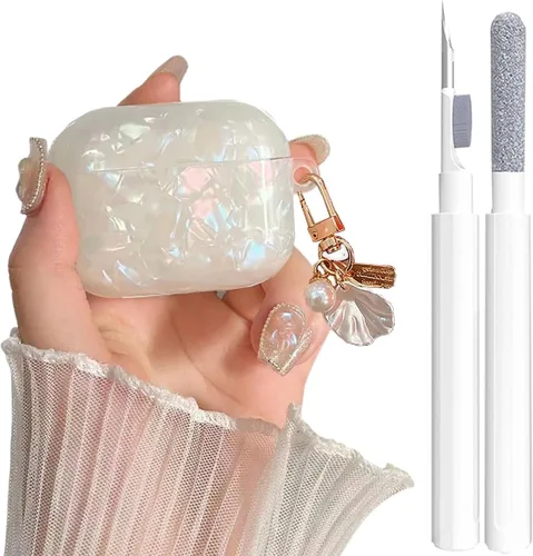 Vista 14 de Bonita funda transparente para AirPods Pro 2/1 Gen, diseño de lazo 3D femenino, funda protectora y a prueba de golpes de TPU suave Kawaii para Apple