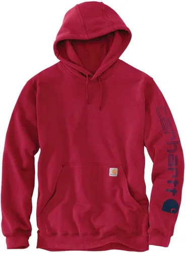 Vista 26 de Carhartt Sudadera de ajuste holgado para hombre con logotipo en la manga, de peso medio, gráfica, liquidación Terreno ámbar