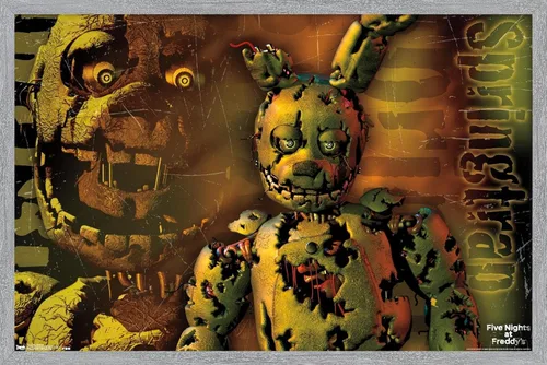 Vista 13 de Trends International Five Nights at Freddy's - Póster de pared Springtrap, 14.725 x 22.375 pulgadas, versión con marco de madera tipo granero