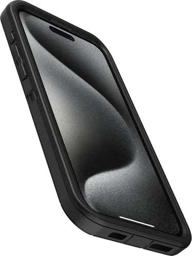Vista 3 de OtterBox Funda para iPhone 15 Pro MAX (solamente) Defender Series, color negro, sin pantalla, resistente y duradera, con protección de puerto