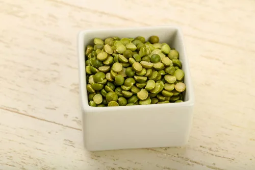 Vista 4 de Guisantes verdes divididos, 12 onzas, verificados sin OMG, secos, veganos, kosher, a granel. Fácil de cocinar. Rico en proteínas, fibra, minerales